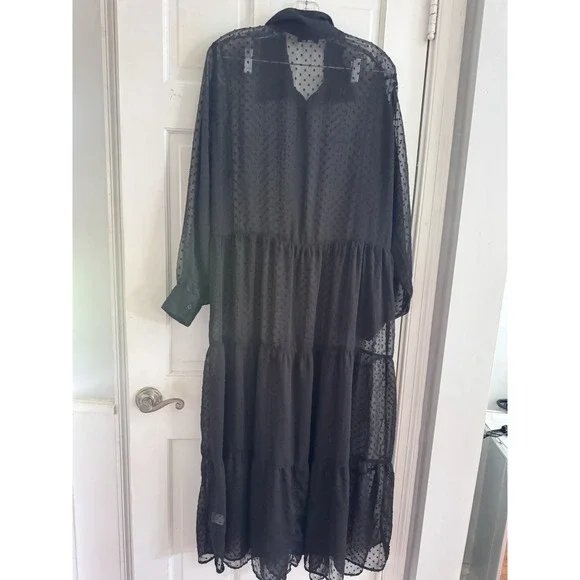 Black Sheer Long Dress - Picture 6 of 10